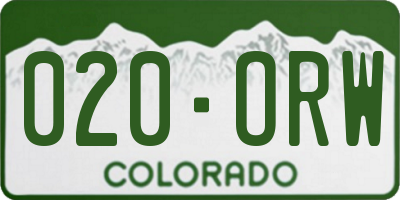 CO license plate 020ORW