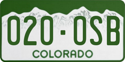 CO license plate 020OSB