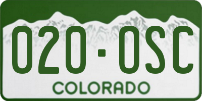 CO license plate 020OSC