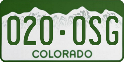 CO license plate 020OSG