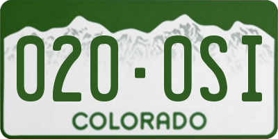 CO license plate 020OSI