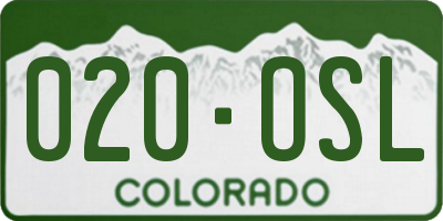CO license plate 020OSL