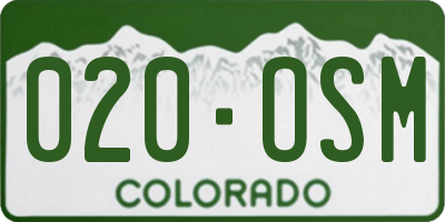 CO license plate 020OSM