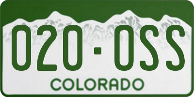CO license plate 020OSS