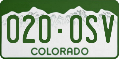 CO license plate 020OSV