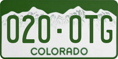 CO license plate 020OTG