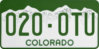 CO license plate 020OTU