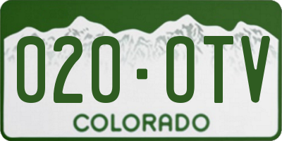 CO license plate 020OTV