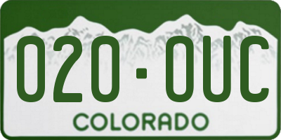 CO license plate 020OUC