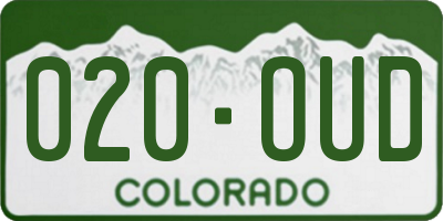 CO license plate 020OUD