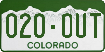 CO license plate 020OUT