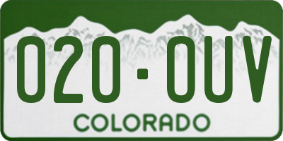 CO license plate 020OUV
