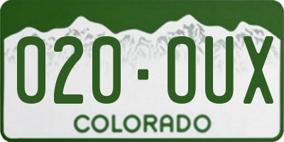 CO license plate 020OUX