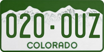 CO license plate 020OUZ