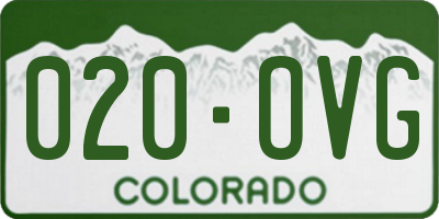 CO license plate 020OVG