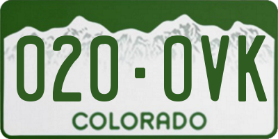 CO license plate 020OVK