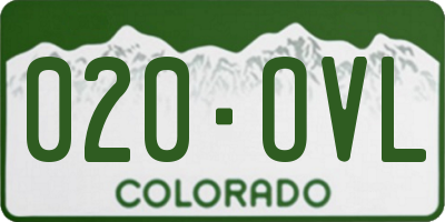 CO license plate 020OVL