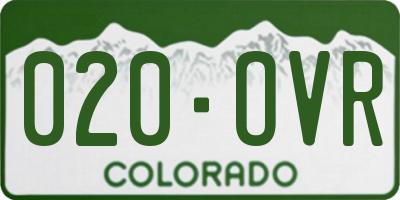 CO license plate 020OVR