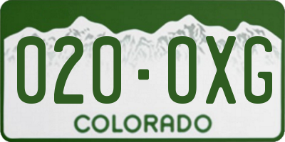 CO license plate 020OXG