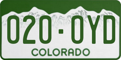 CO license plate 020OYD