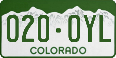 CO license plate 020OYL
