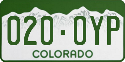 CO license plate 020OYP