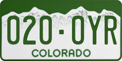 CO license plate 020OYR