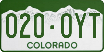 CO license plate 020OYT