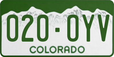 CO license plate 020OYV
