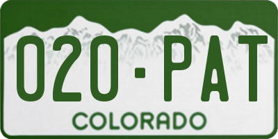 CO license plate 020PAT