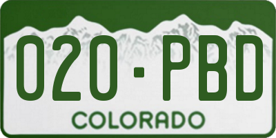 CO license plate 020PBD
