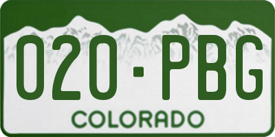 CO license plate 020PBG