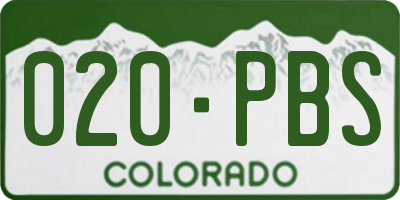 CO license plate 020PBS