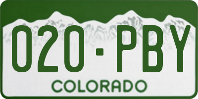 CO license plate 020PBY