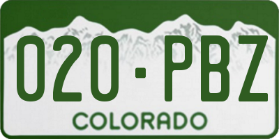 CO license plate 020PBZ