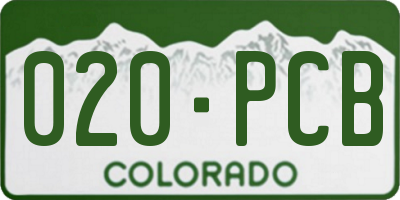 CO license plate 020PCB