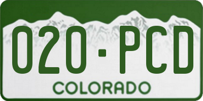CO license plate 020PCD