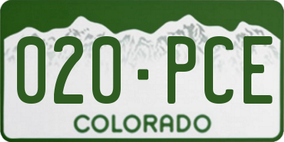 CO license plate 020PCE