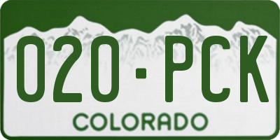 CO license plate 020PCK