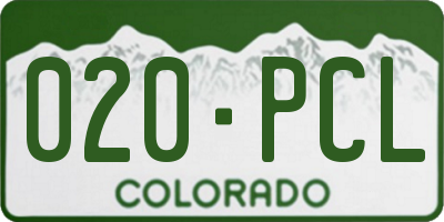 CO license plate 020PCL