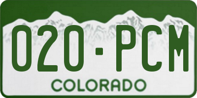 CO license plate 020PCM