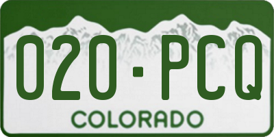 CO license plate 020PCQ