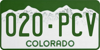 CO license plate 020PCV