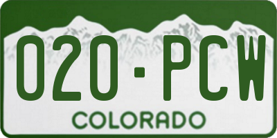 CO license plate 020PCW