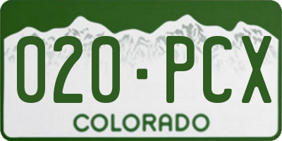 CO license plate 020PCX