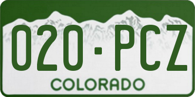 CO license plate 020PCZ