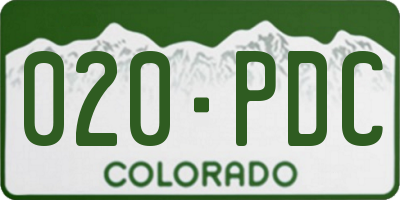 CO license plate 020PDC