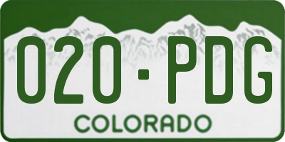 CO license plate 020PDG