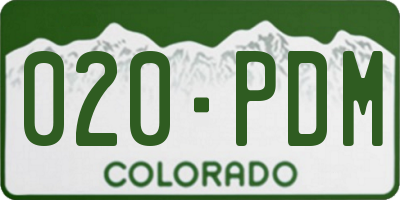 CO license plate 020PDM
