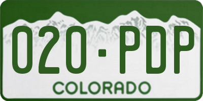 CO license plate 020PDP